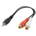 Аудио адаптер Cablexpert CCA-406, 3.5mm 3-pin (M) - 2x RCA (F), 0,2м, Чёрный Аудио адаптер Cablexpert CCA-406, 3.5mm 3-pin (M) - 2x RCA (F), 0,2м, Чёрный