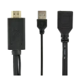 Видеоадаптер Cablexpert A-HDMIM-DPF-01, HDMI (M) - DisplayPort, USB Type-A, 0,1м, Чёрный Видеоадаптер Cablexpert A-HDMIM-DPF-01, HDMI (M) - DisplayPort, USB Type-A, 0,1м, Чёрный