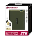 HDD portabil extern Transcend StoreJet 25M3G, 2 TB, Military Green (TS2TSJ25M3G)