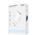 Incarcator Proove, Silicone Power 45W, USB+Type-C, (fara cablu) White Incarcator Proove, Silicone Power 45W, USB+Type-C, (fara cablu) White