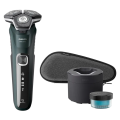 Aparat de ras electric Philips Series 5000 Verde | Negru - Rotativa | Umed,Uscat | 60 min