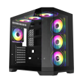 Carcasă PC Gamemax HYPE-A Midi-Tower Negru - Fără PSU | Metal,Sticlă călită