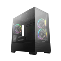 Carcasă PC Deepcool CG380 3F Mini-Tower Negru - Fără PSU | Oțel, plastic ABS, Sticlă călită