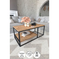 Masuta de cafea cu 2 nivele Metal Nex Home, Stejar