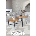 Set 2 masute cafea rotunde Nex Home, Stejar