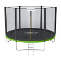 Trambulina de gradina pentru copii, Jumi, 305 cm (10Ft), cu plasa de protectie exterioara, Negru/verde
