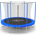 Trambulina de gradina pentru copii, Jumi, 305 cm (10Ft), cu plasa de protectie interioara, cu scara, Negru/albastru