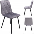 Scaun stil scandinav, Piado, Jumi, velur, metal, 44x52x89 cm, Gri