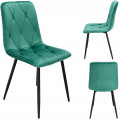 Scaun stil scandinav, Piado, Jumi, velur, metal, 44x52x89 cm, Verde