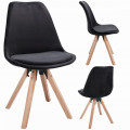 Scaun bucatarie/living, Saida, Jumi, catifea, lemn, 49x52x83 cm, Negru