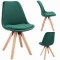Scaun bucatarie/living, Saida, Jumi, catifea, lemn, 49x52x83 cm, Verde