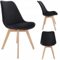 Scaun bucatarie/living, Bari, Jumi, lemn, catifea, 49x60x82 cm, Negru