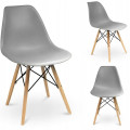 Scaun bucatarie, EVA, Jumi, polipropilena, lemn de fag, 81x46x52cm, Gri