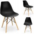 Scaun bucatarie, EVA, Jumi, polipropilena, lemn de fag, 81x46x52cm, Negru
