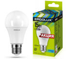 Светодиодная лампа Ergolux LED-A60-15W-E27-4K // Мощность : 15**Тип цоколя: E27**Цветность (К): 4500