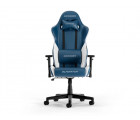 Gaming/Office Chair DXRacer GLADIATOR-L-N23-LTC-BW-X1, Blue/White, Gaslift class 4, Premium PVC leather, max weight up to 150kg / height 180-200cm, Full tilt, Recline 90°-135°, 3D Armrests, Headrest and lumbar cushions, 6 cm PU Caster, W-22,15 kg