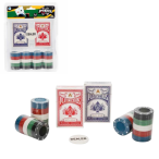 Set de poker, 100 de jetoane, 2 pachete de cărți Set de poker, 100 de jetoane, 2 pachete de cărți