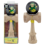«Kendama Super Sticky X Original», rulment metalic, ața 62/65 cm, King size 7.5 x 6 x 18 cm, „Maimuță”, negru «Kendama Super Sticky X Original», rulment metalic, ața 62/65 cm, King size 7.5 x 6 x 18 cm, „Maimuță”, negru