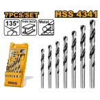 Set de burghiu pentruri metal 7buc INGCO AKD1075 Set de burghiu pentruri metal 7buc INGCO AKD1075