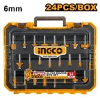 Set freze 6mm 24buc INGCO AKRT24062 Set freze 6mm 24buc INGCO AKRT24062