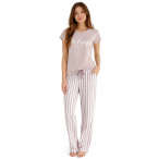 Pijama dama iarna (tricou + pantaloni lungi) Violet stins, marimea S, 100% bumbac