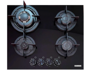 Встраиваемая  газовая панель Eurolux HBKL64GFWCIBKGL 4 комф, решетка чугун, электроподжиг,  - Черный
