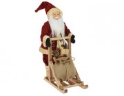 Дед Мороз на санях с мешком с подарками 25X30X45cm