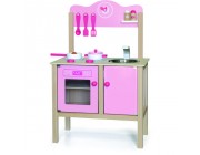 Детская кухня из дерева с аксессуарами (розового цвета)