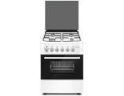 Плита Zanetti Z6000 EWH 57x57, 4 газ.конфорки.электроподжиг,электро духовка,белая,