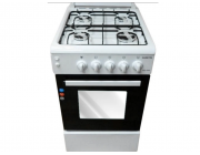 Плита Zanetti Z500 EWH 50x55, 4 газ.конфорки.,электро духовка, 1противень,белая,