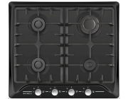 Плита Zanetti ECO 1120 BLACK 4 газ конфорки.Решетка чугунная.панел управления спереди .Электроподжиг.эмаль.черный