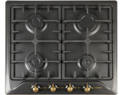 Плита Zanetti ECO 1130 BLACK RETRO 4 газ конфорки.Решетка чугунная.панел управления спереди .Электроподжиг.эмаль.черный