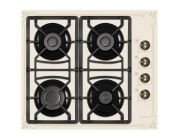 Плита Zanetti ECO 1130 CREM RETRO 4 газ конфорки.Решетка чугунная.панел управления спереди .Электроподжиг.эмаль.беж