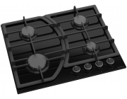 Плита Zanetti ECO 1160 BLACK 4 газ конфорки.Решетка чугунная.панел управления спереди .Электроподжиг.закаленное стекло.черный