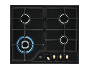 Плита Electrolux KGS6436RK 4 газ конфорки.Газ-контроль.Решетка чугунная.панел управления спереди .Электроподжиг.закаленное стекло.черный