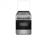 Плита Electroplus PG60 E IX (VESTEL) 60x60, 4 газ.конфорки,GAZ CONTROL.чугунные решетки .электроподжиг,электро духовка,inox