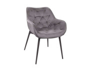 Scaun Lotus~Stofa Grey+Black Legs