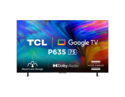 75- LED SMART TV TCL 75P635, Real 4K, 3840x2160, Google TV, Black
