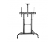 Display/TV Mount Stand Gembird TVS-100T-02, 60-100-; Black, VESA; max 100kg, Height adjustable TV floor stand
