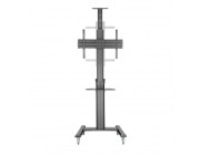 TV Mount Stand Gembird TVS-70T-02, 37-70-; Black, VESA; max 70kg, Aluminum TV floor stand with caster wheels
