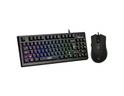 Gaming Keyboard & Mouse Qumo Pandemonium, Compact, Fn key, RGB, AntiGhosting, Black, USB
