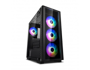 Case ATX Deepcool MATREXX 50 ADD-RGB 4F, w/o PSU, 4x120mm, RGB, Tempered Glass, USB3.0, Black
