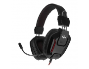 Gaming Headset SVEN AP-G555MV, 40mm drivers, 20-20kHz, 32 Ohm, 99dB, 290g, On-earcup control, 2.2m, 2x3.5mm, Black/Red
