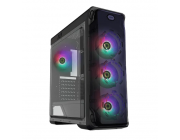 Case ATX GAMEMAX StarLight FRGB, w/o PSU, 4x120mm RGB fans,Fan controller,Transparent, USB3.0, Black
