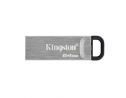 64GB USB3.2 Flash Drive Kingston DataTraveler Kyson, Silver, Metal Case, Key Ring (DTKN/64GB)
