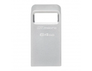 64GB USB3.2 Flash Drive Kingston DataTravaler Micro (DTMC3G2/64GB), Premium Metal Case (R:200MB/s)
