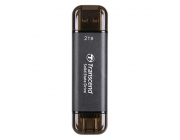 2.0TB  Transcend Portable SSD ESD310C Black, USB-A/C 3.2 (71.3x20x7.8 mm, 11g, R/W:1050/950 MB/s)
