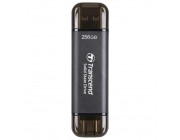 .256GB  Transcend Portable SSD ESD310C Black, USB-A/C 3.2 (71.3x20x7.8 mm, 11g, R/W:1050/950 MB/s)
