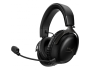 Gaming Wireless Headset HyperX Cloud III, 53mm driver, 10-21kHz, 64 Ohm, 112db, 346g, 120h, DTS, On-earcup control, Detachable Mic, 2.4Ghz, Black
