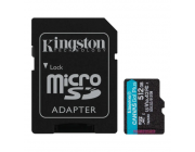 512GB MicroSD (Class 10) UHS-I (U3) +SD adapter, Kingston Canvas Go! Plus 